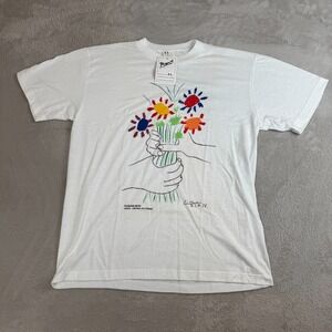 NWT Vintage SAL Pablo Picasso Art‎ Bouquet Of Peace Shirt Mens XL White Preowned